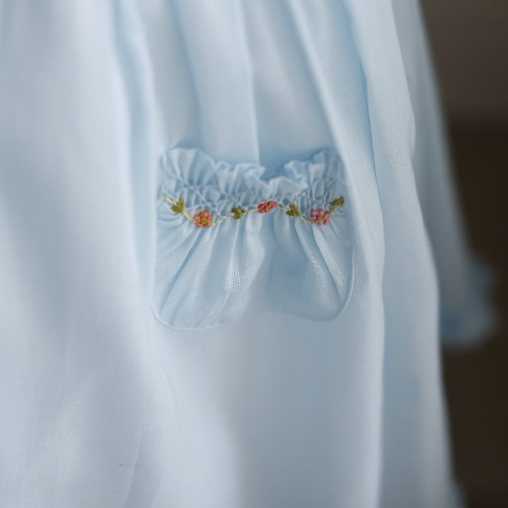 Girls Smocked Blue Dress Size 4T Sleeveless Embroidery Luli & Me Boutique NWT - Picture 5 of 8